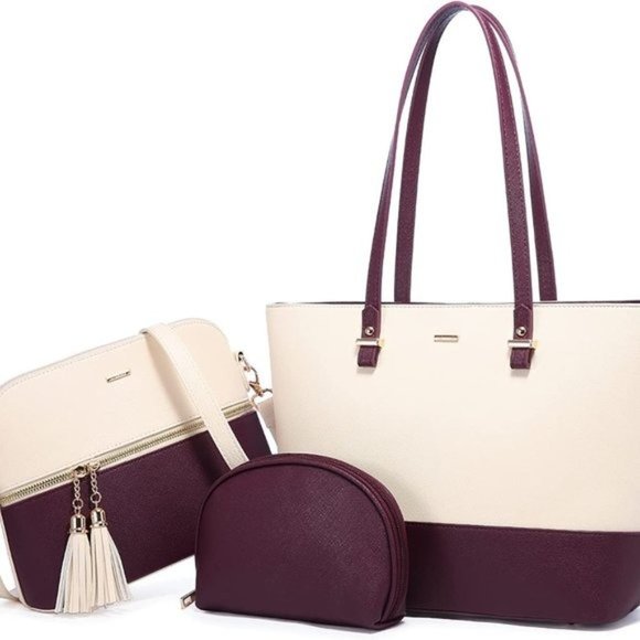 New  3pcs Purse Set   Handbags for Women Shoulder Bags Tote Satchel - Picture 1 of 16